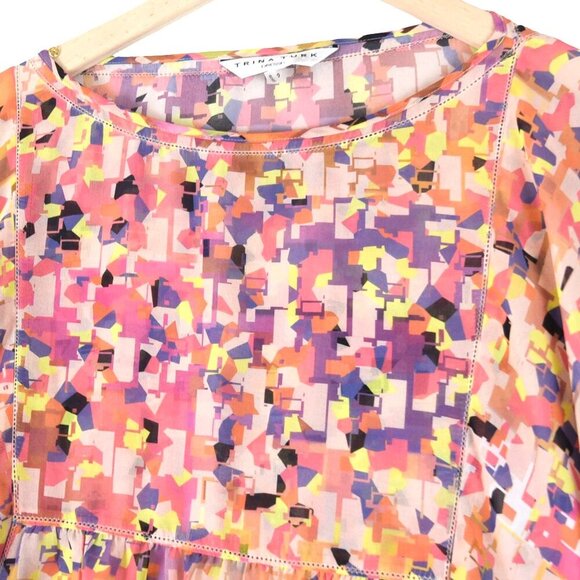 Trina Turk Kaftan Kimono Dress Size 10 Boho Resortwear Tropical  Glam - Picture 9 of 10